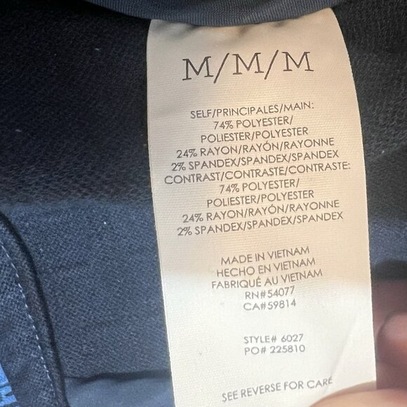 CAbi Scholarship Knit Blazer Jacket Medium Size Navy Blue Stretch Career Work - Picture 13 of 14